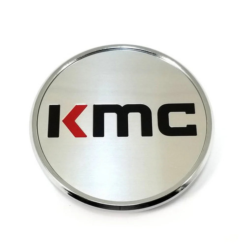 KMC KM-968-CH chrome snap-in wheel center cap illustrating a common attachment style
