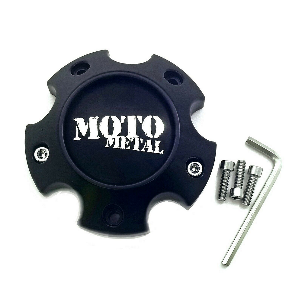 Moto Metal Black wheel center cap, part 1079L121ASGBMO1