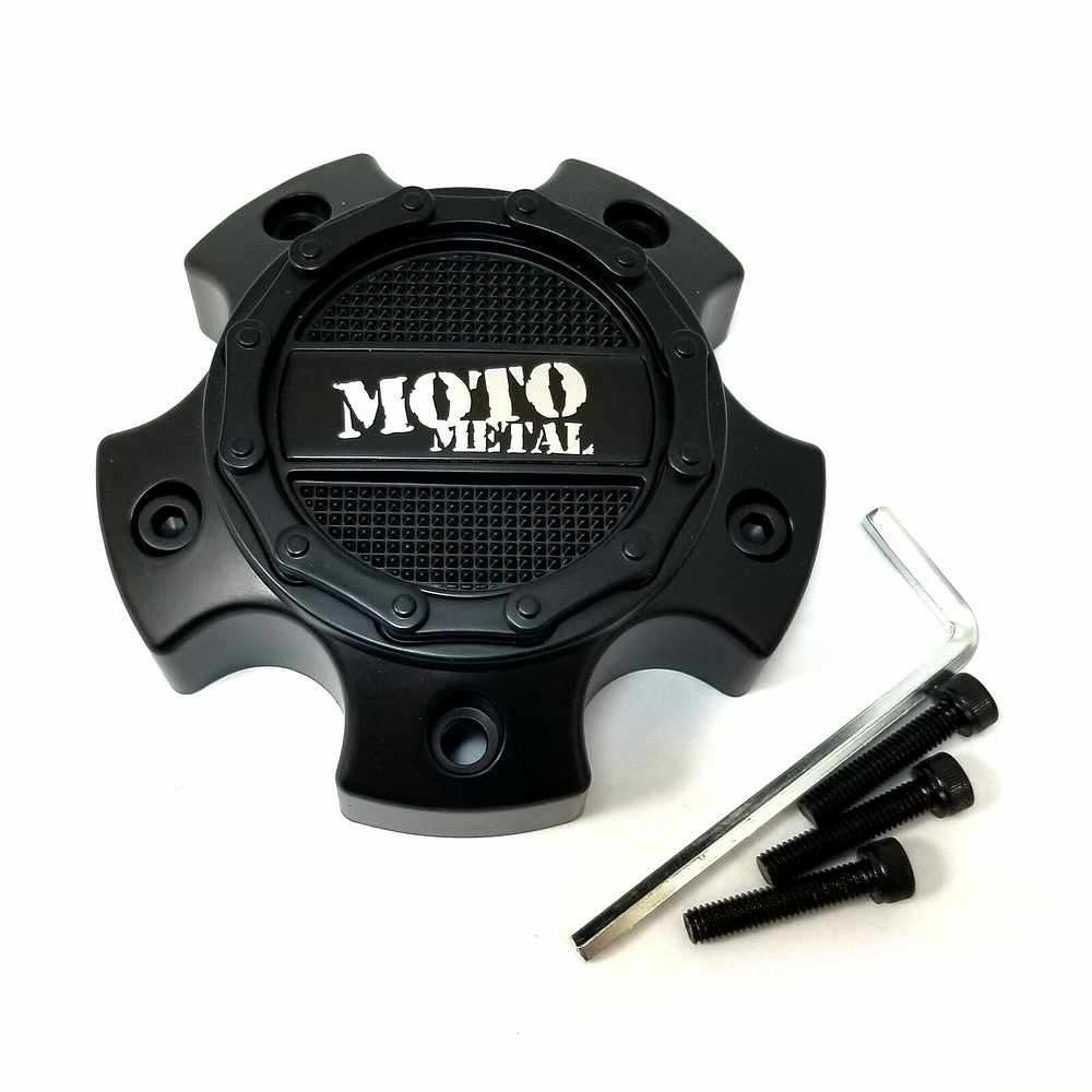 Moto Metal Satin Black wheel center cap, part 1079L121MO2SB