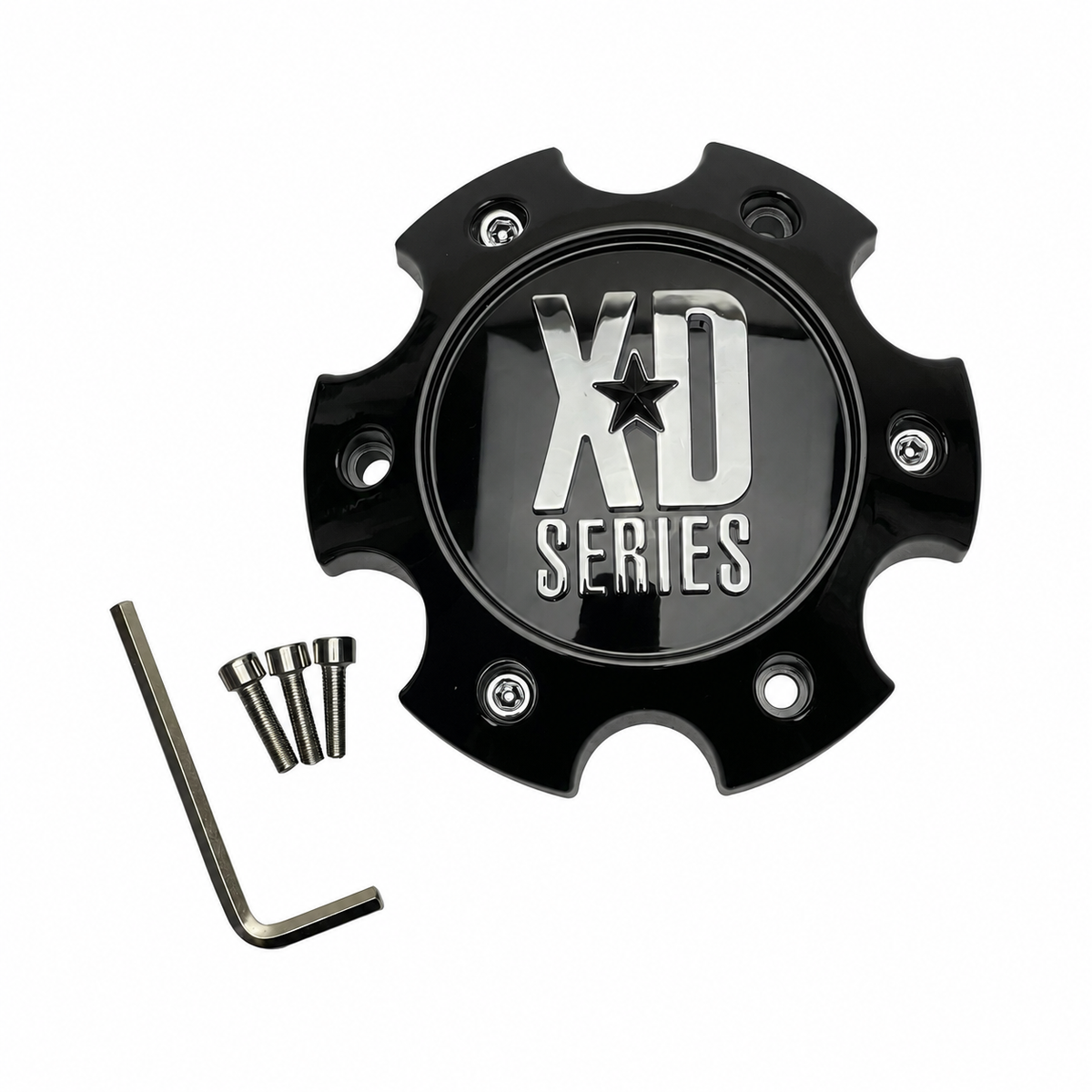XD Gloss Black wheel center cap, part 1079L140GB2-H34