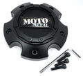 Moto Metal Satin Black wheel center cap, part 1079L145AMO2SB