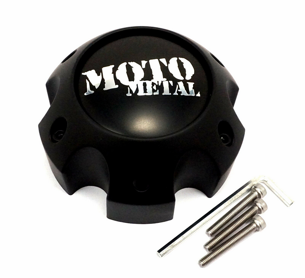 Moto Metal Satin Black wheel center cap, part 1079L145MBMO1