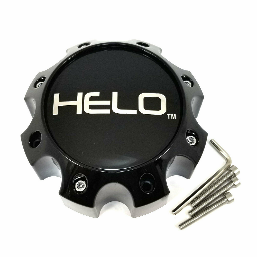 Helo Gloss Black wheel center cap, part 1079L170HE1GB-H67