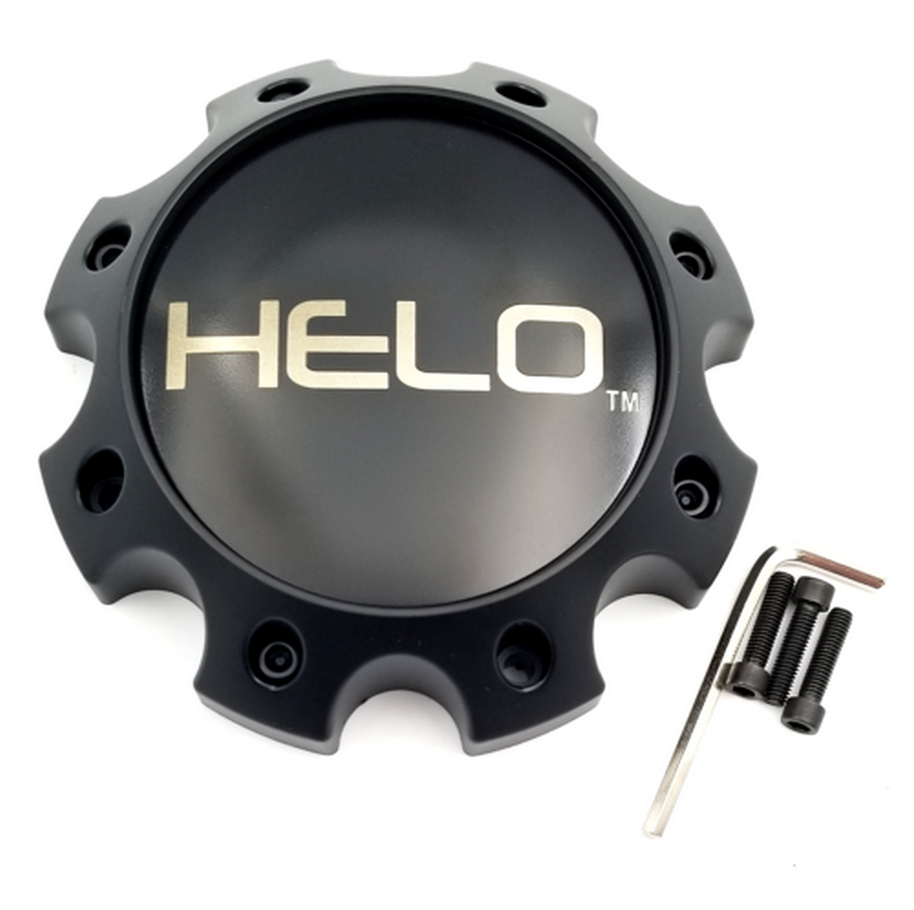 Helo Satin Black wheel center cap, part 1079L170HE1SBDC