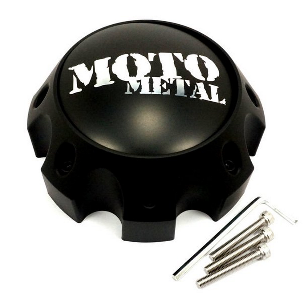 Moto Metal Satin Black wheel center cap, part 1079L170MBMO1