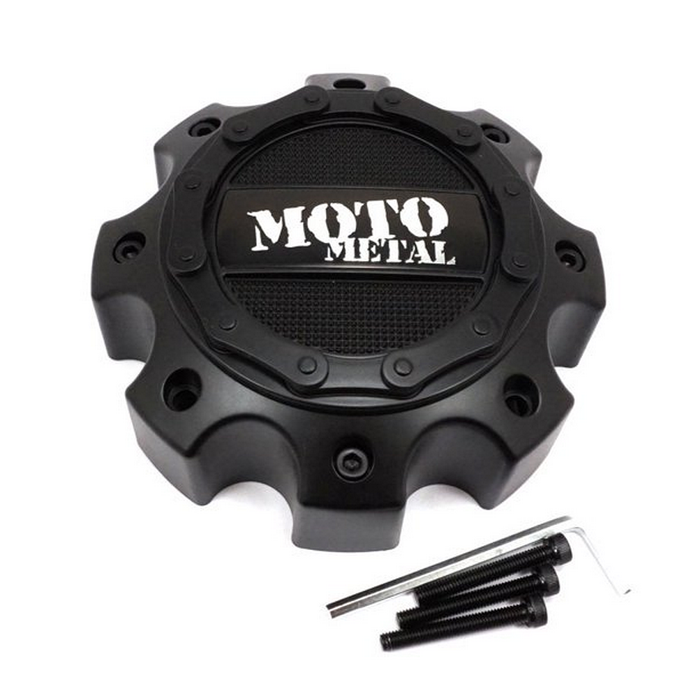 Moto Metal Satin Black wheel center cap, part 1079L170MO2SB