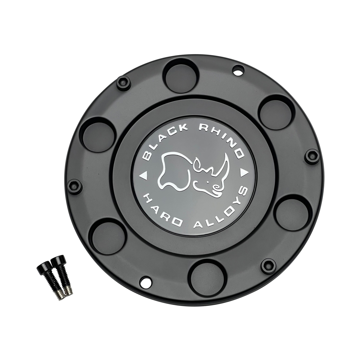 Black Rhino Hard Alloys Black wheel center cap, part CCBRDSTF