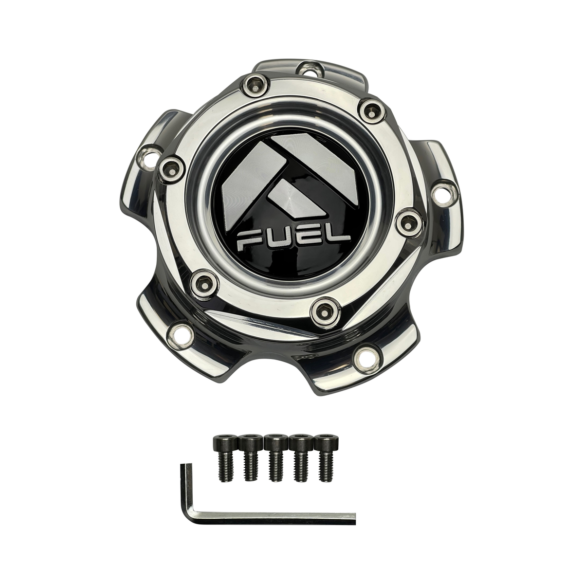 Fuel Polished Billet wheel center cap, part 1004-53-08H