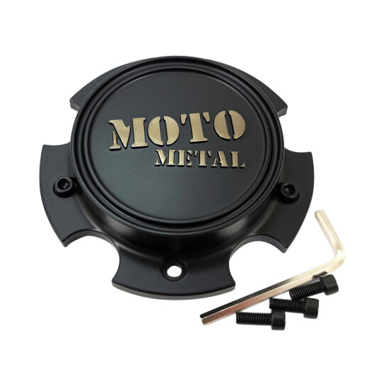 Moto Metal Satin Black wheel center cap, part T168L145-5-H30-S2