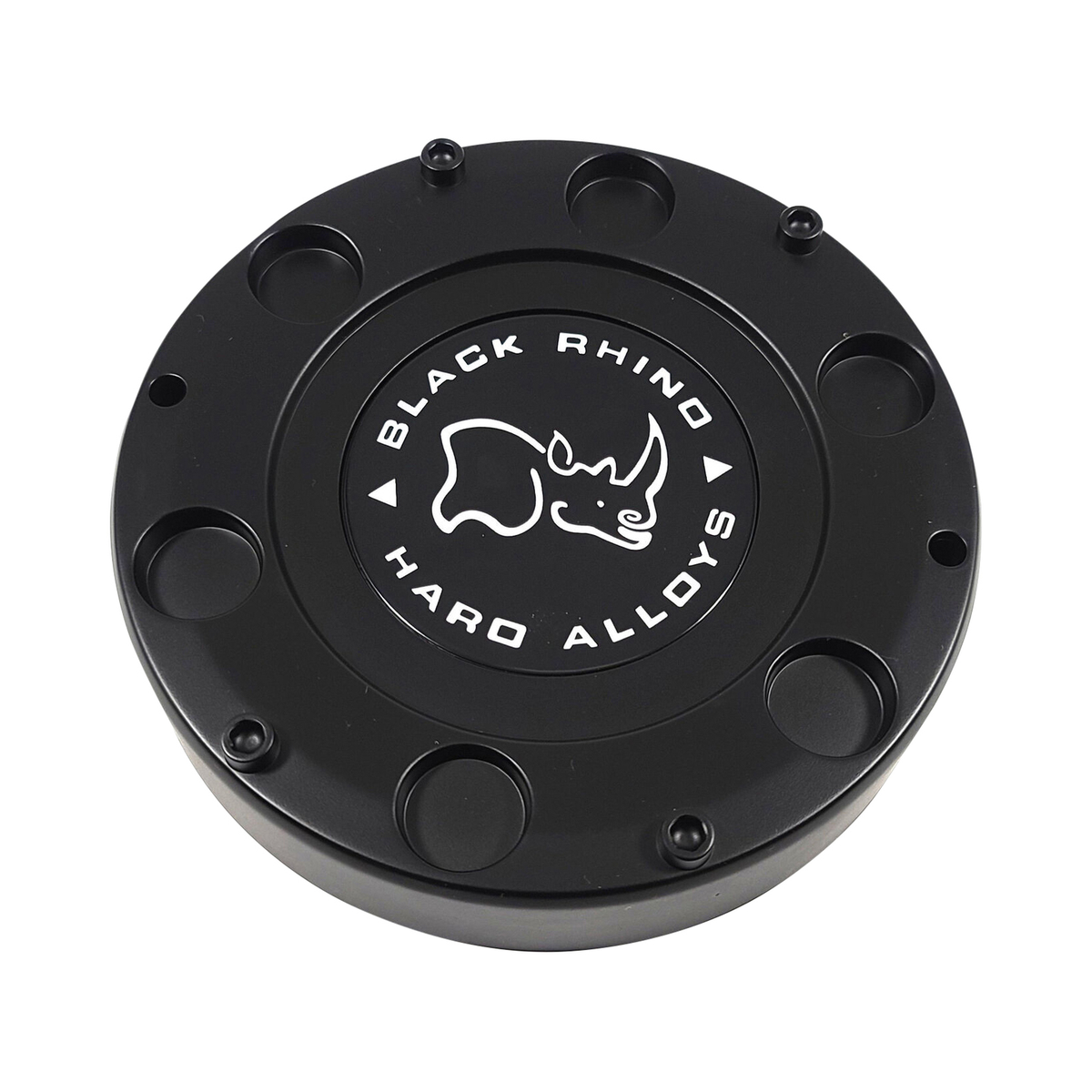 Black Rhino Hard Alloys Black wheel center cap, part CCBRDSTR