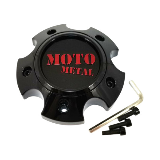 Moto Metal Gloss Black wheel center cap, part 1079L121MO3GBR-H34