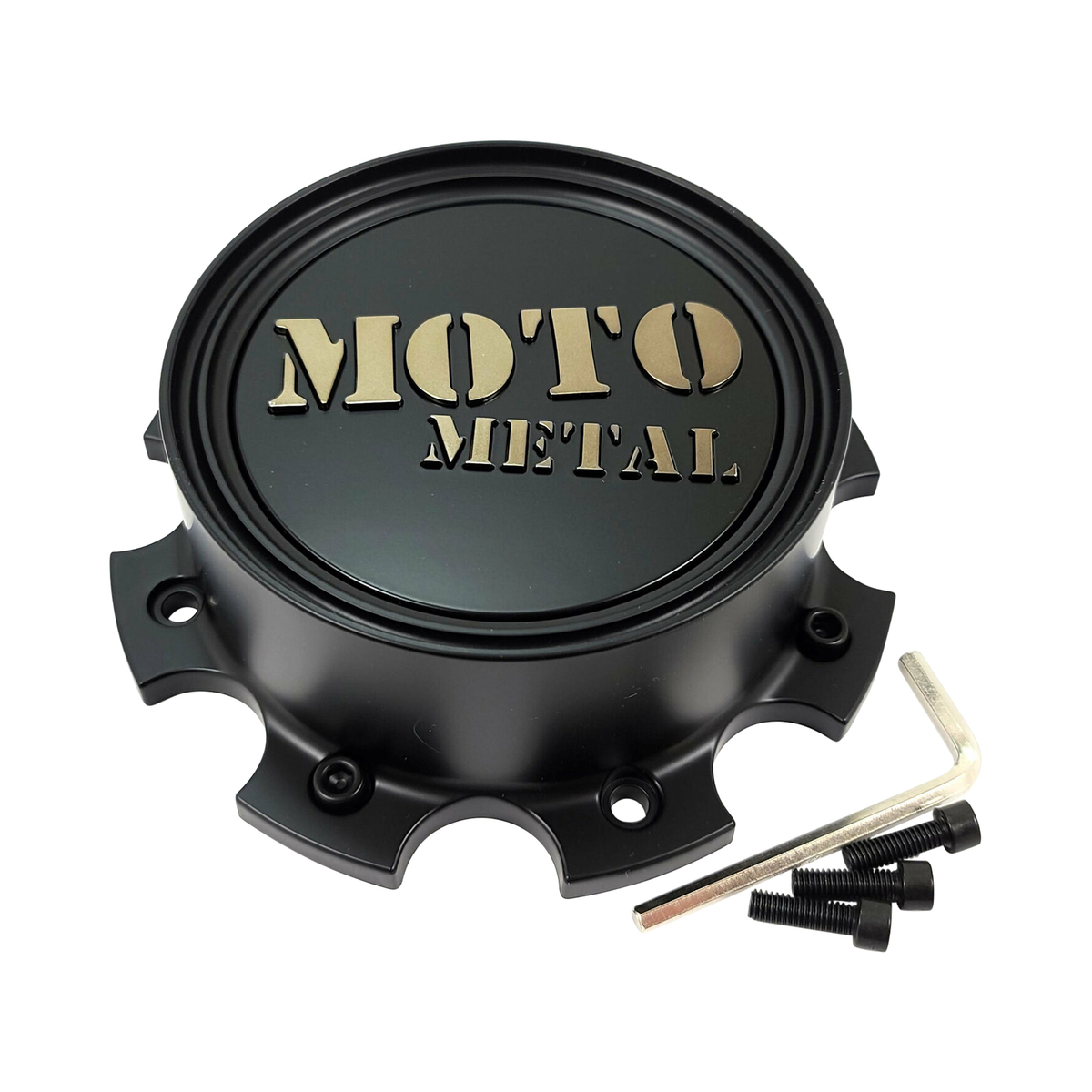 Moto Metal Satin Black wheel center cap, part T168L170-8-H56-S2