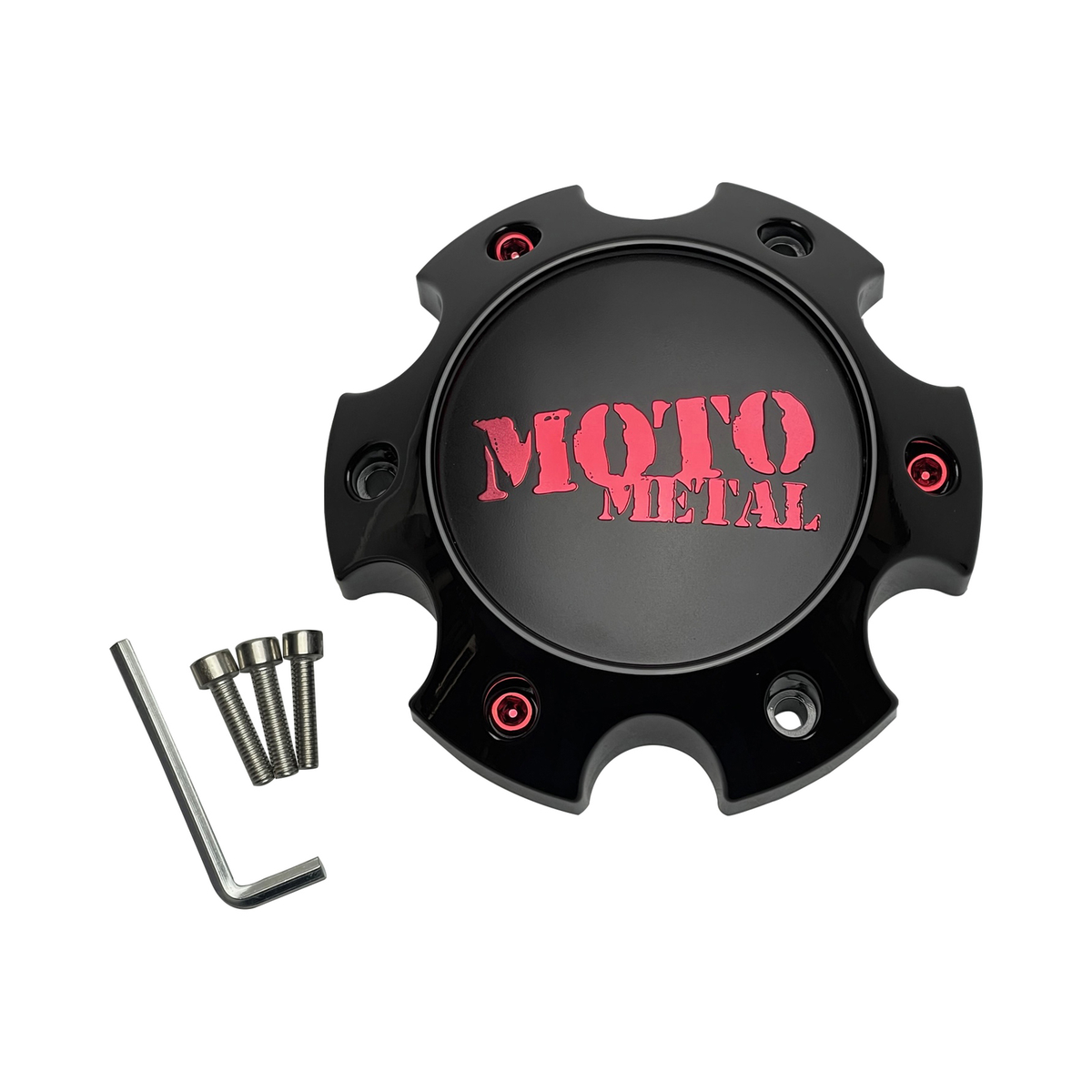 Moto Metal Red wheel center cap, part 1079L145SGBMO1RC