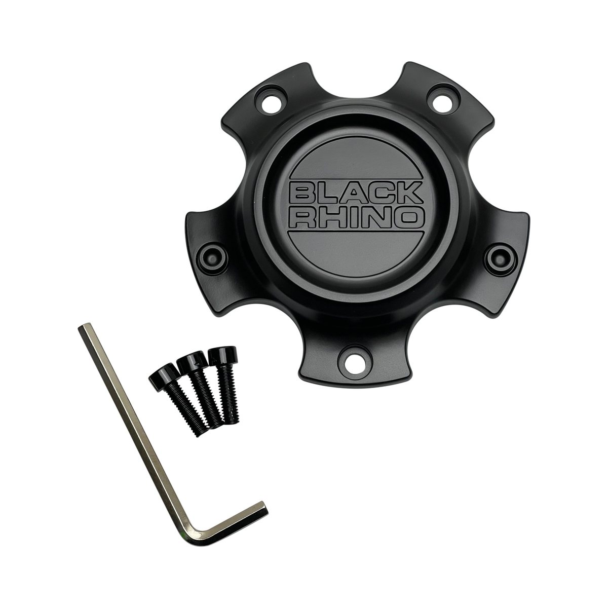 Black Rhino Hard Alloys Black wheel center cap, part CCBR45108114MB