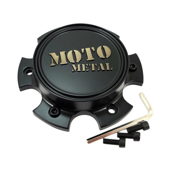 Moto Metal Satin Black wheel center cap, part T168L145-6-H30-S2