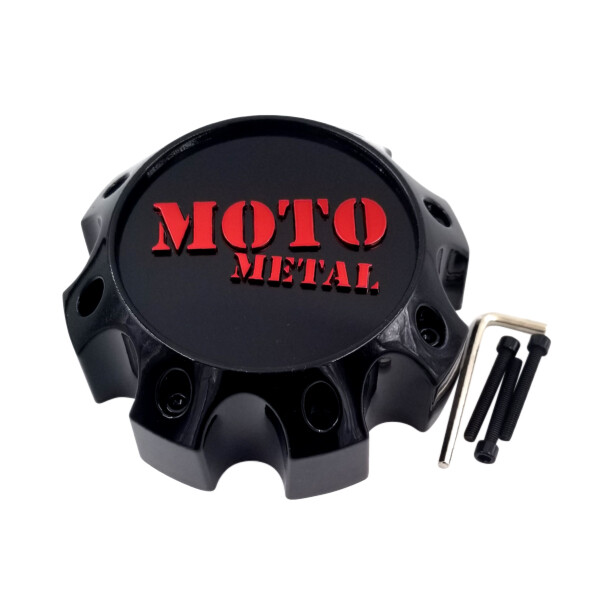 Moto Metal Gloss Black wheel center cap, part 1079L170MO3GBR-H62