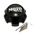 Moto Metal Satin Black wheel center cap, part 1079L140MBMO1