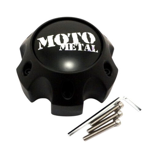 Moto Metal Satin Black wheel center cap, part 1079L140MBMO1