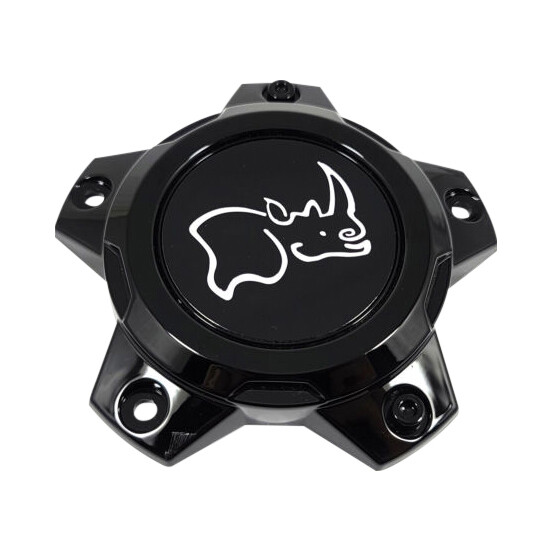 Black Rhino Hard Alloys Gloss Black wheel center cap, part CCBRL5127GB