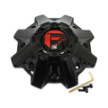 Fuel Gloss Black/Red Logo wheel center cap, part 1001-83GBQ
