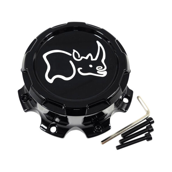 Black Rhino Hard Alloys Gloss Black wheel center cap, part CCBR6S8165180GB
