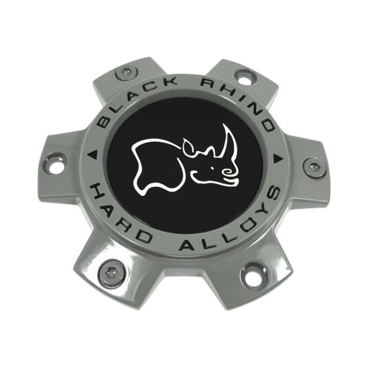 Black Rhino Hard Alloys Gray wheel center cap, part CCBR3613540BATG