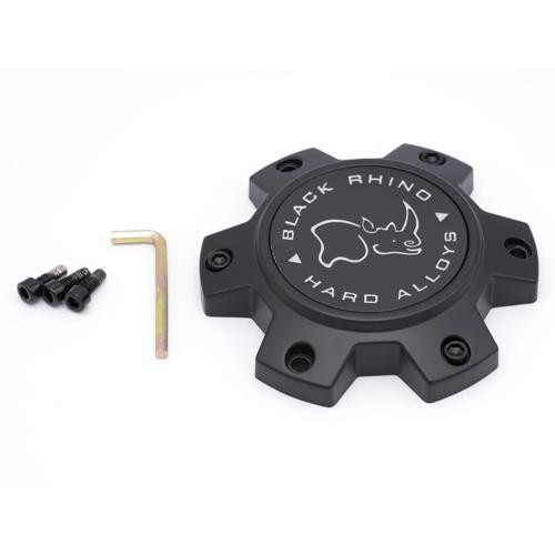 Black Rhino Hard Alloys Matte Black wheel center cap, part CCBR613540MBFLAT
