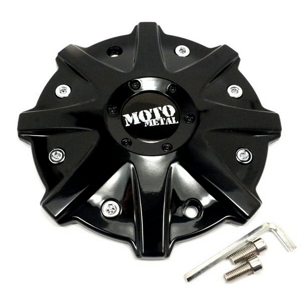 Moto Metal Gloss Black wheel center cap, part MO825L214GB