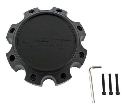 American Racing Satin Black wheel center cap, part T159L170-H63-S1