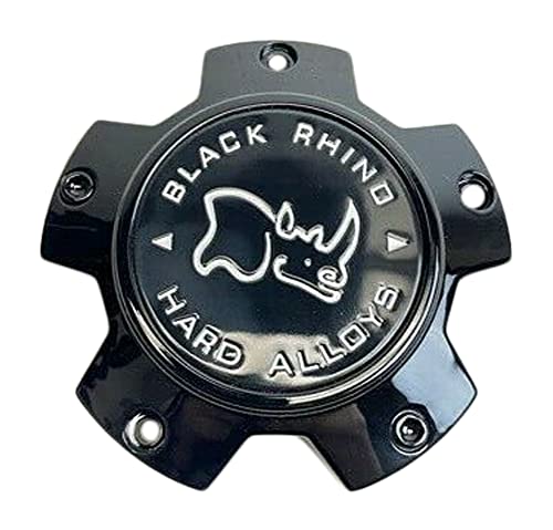 Black Rhino Hard Alloys Gloss Black wheel center cap, part CCBR5140GBFLAT