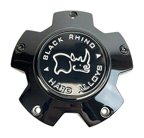 Black Rhino Hard Alloys Gloss Black wheel center cap, part CCBR5150GBFLAT