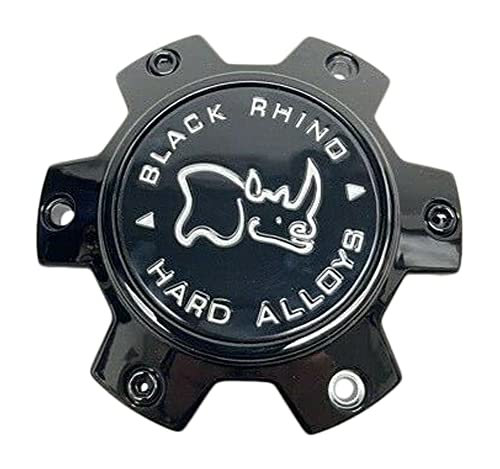 Black Rhino Hard Alloys Gloss Black wheel center cap, part CCBR613540GBFLAT