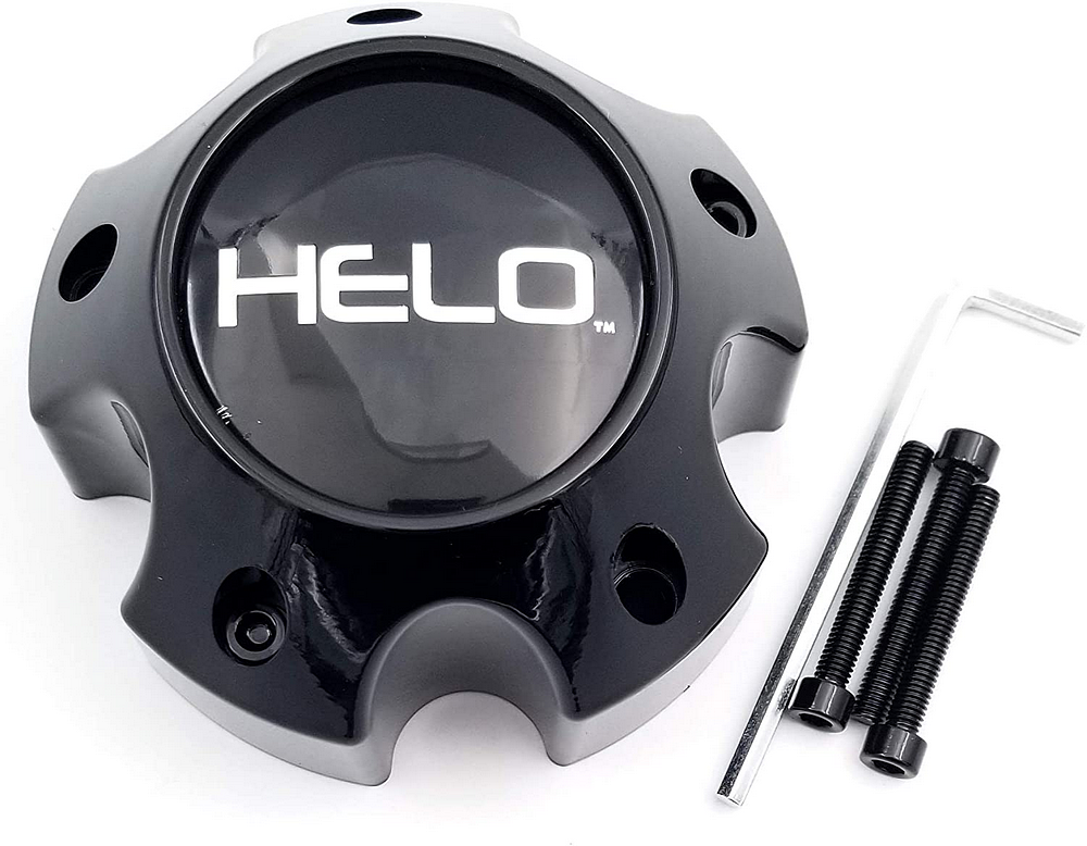 Part 1079L121HE1GB: Helo Replacement Center Cap | Gloss Black / Chrome