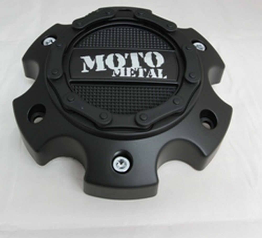 Part 1079L140MO2SB: Moto Metal Replacement Center Cap | Satin Black / Chrome