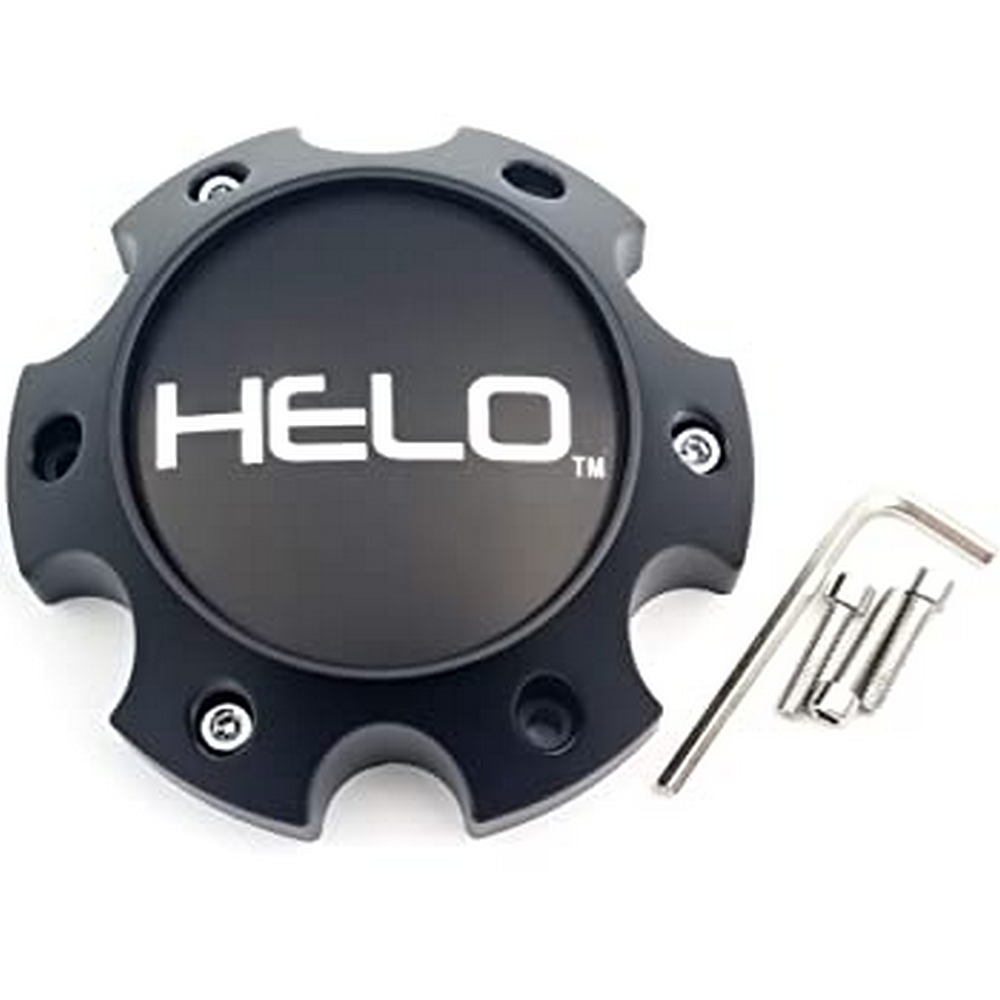 Part 1079L145AHE1SB: Helo Replacement Center Cap | Satin Black / Chrome