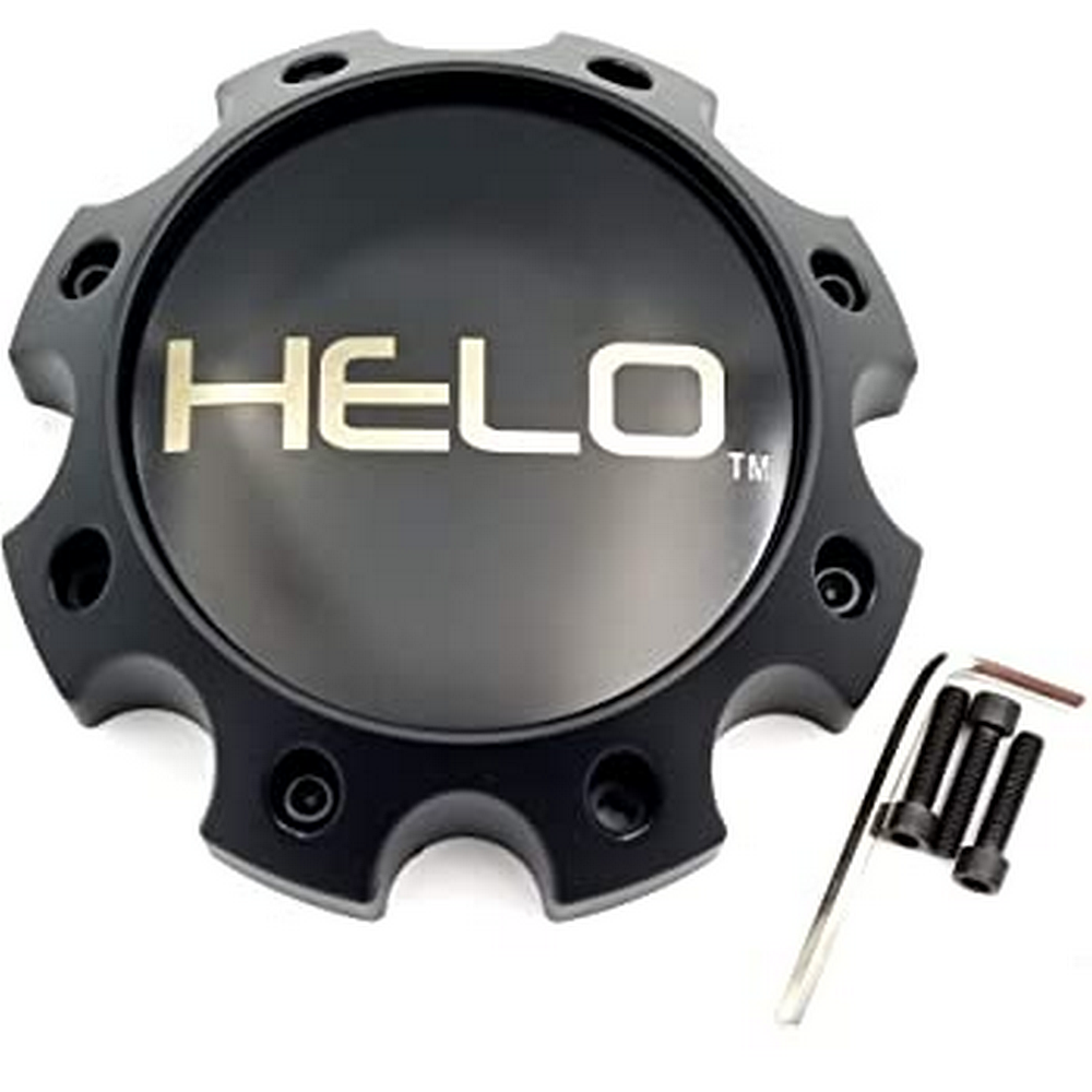Part 1079L170HE1SB-H67: Helo Replacement Center Cap | Satin Black / Chrome