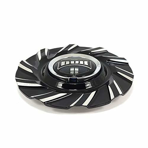 DUB Gloss Black and Milled wheel center cap, part 38340-16NBL