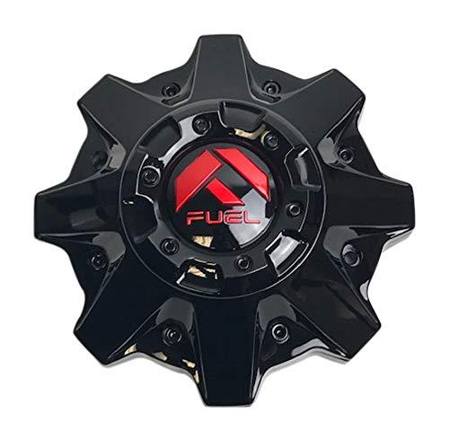 Pre-owned Fuel Gloss Black/Red Logo wheel center cap, part 1002-53GBQ