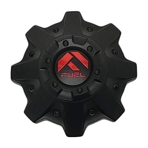 Fuel Matte Black/Red Logo wheel center cap, part 1002-53MBQ