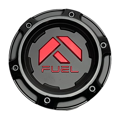 Pre-owned Fuel Gloss Black/Red Logo wheel center cap, part 1005-49TGBQ