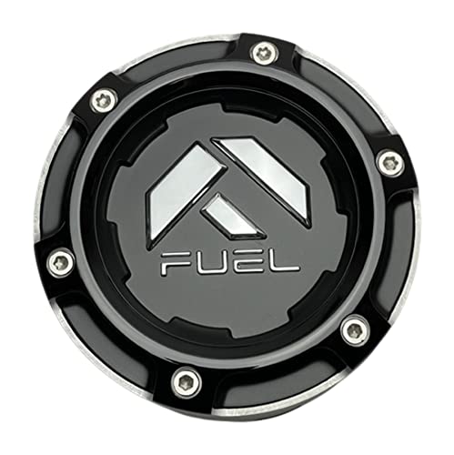 Fuel Gloss Black/Chrome Logo wheel center cap, part 1005-49TNBL