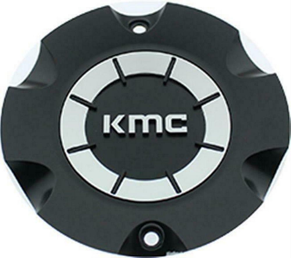 KMC M1051BK09 satin black wheel center cap on a white background