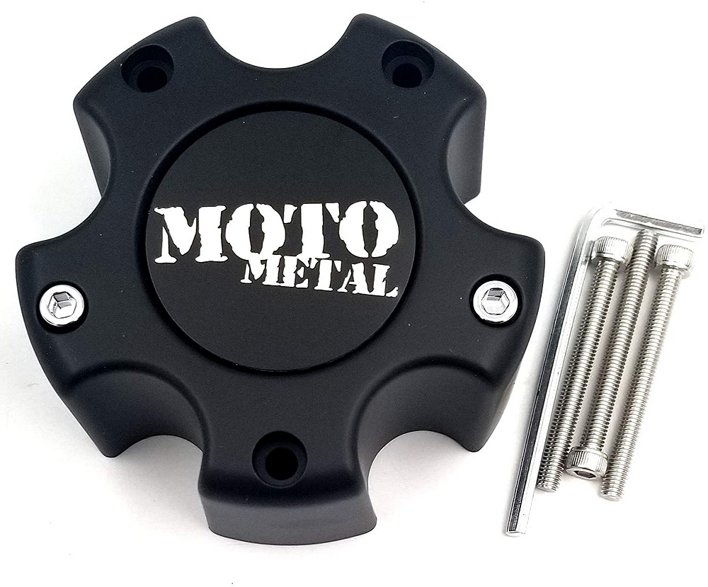 Moto Metal MO909B5127YB matte black 5-lug wheel center cap on a white background