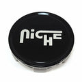 Niche Gloss Black/Silver Logo wheel center cap, part 1003-24GBS