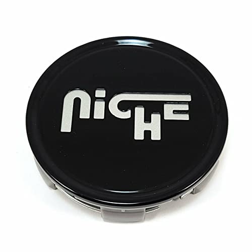 Niche Gloss Black/Silver Logo wheel center cap, part 1003-24GBS