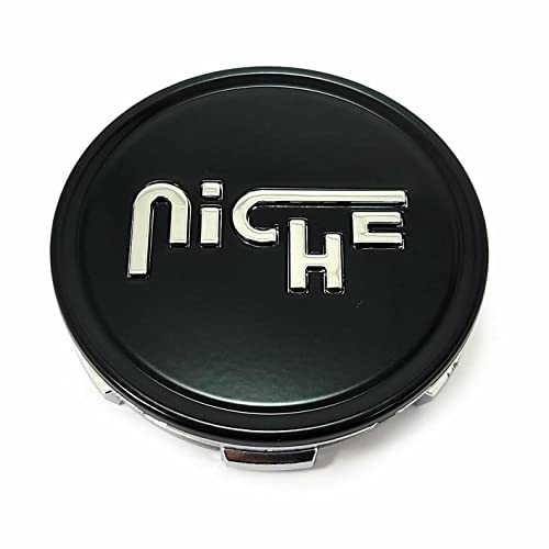 Pre-owned Niche Matte Black/Silver Logo wheel center cap, part 1003-24MBS