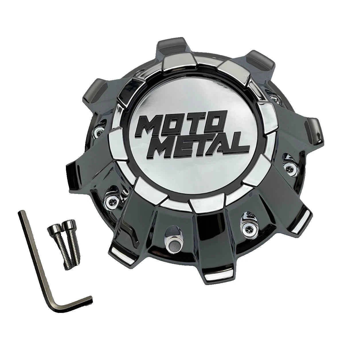 Moto Metal Chrome wheel center cap, part T186L214-H55-C1