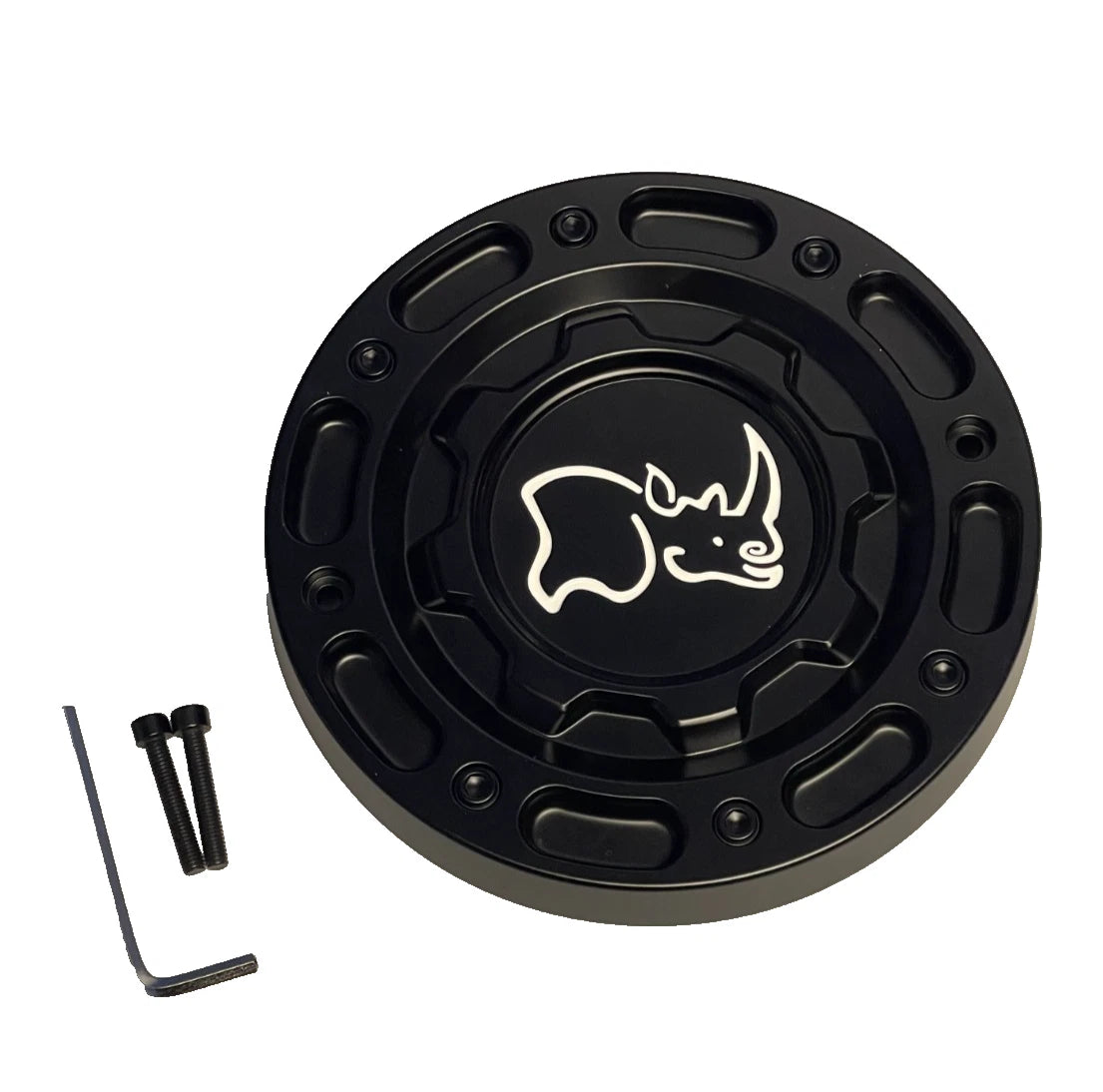 Black Rhino Matte Black wheel center cap, part CCBRMLT56HMBW
