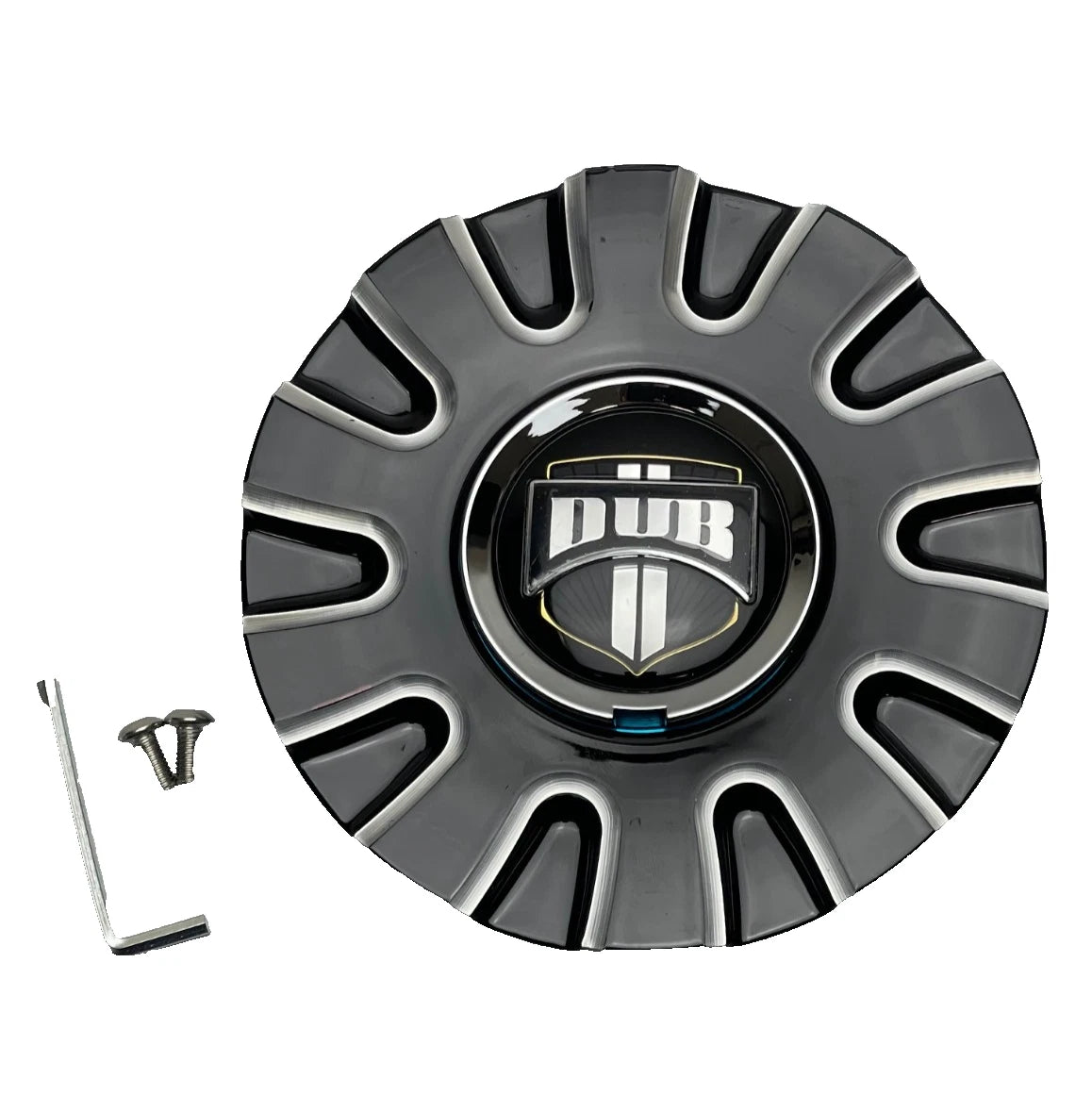 Dub Gloss Black and Milled wheel center cap, part 38360-15NBL