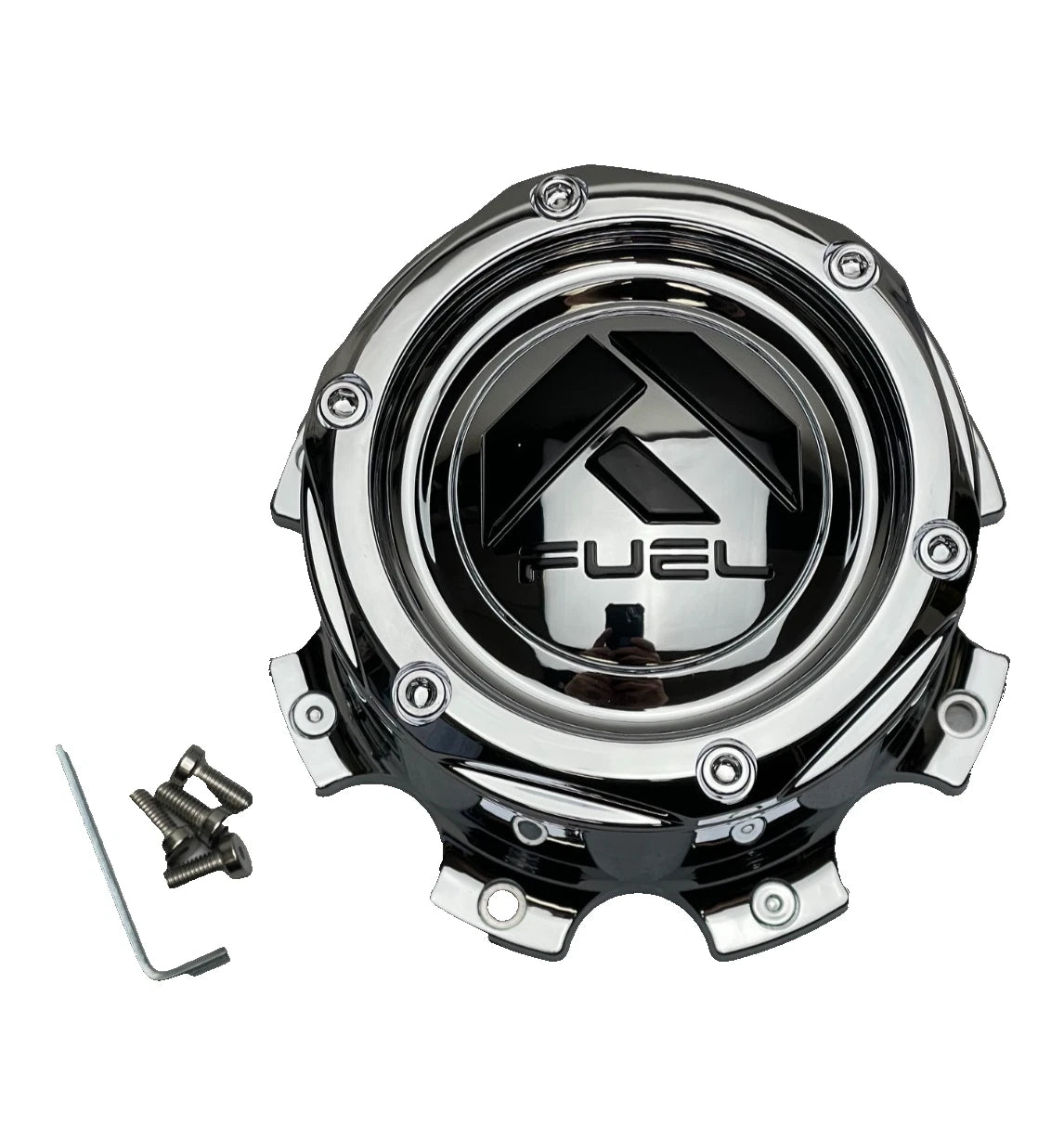 Fuel Chrome wheel center cap, part 1004-09